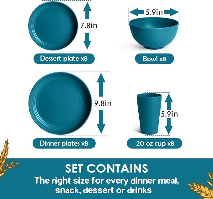 Teivio 32-Piece Plates and Bowls Sets - Image 2