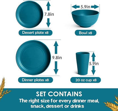 Teivio 32-Piece Plates and Bowls Sets - Image 2