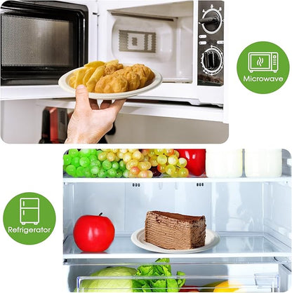 ECOLipak 6 Inch Disposable Compostable Small Paper Plates, 500 Pack Recycled Sugarcane Bagasse Biodegradable Heavy Duty Mini Dinner Appetizer Cake Dessert Plates for Party(White)