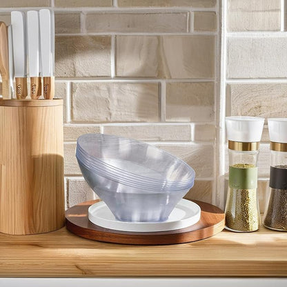 bUCLA 12 Pack Clear Plastic Serving Bowls - 20 OZ Angled Serving Bowls - Image 8