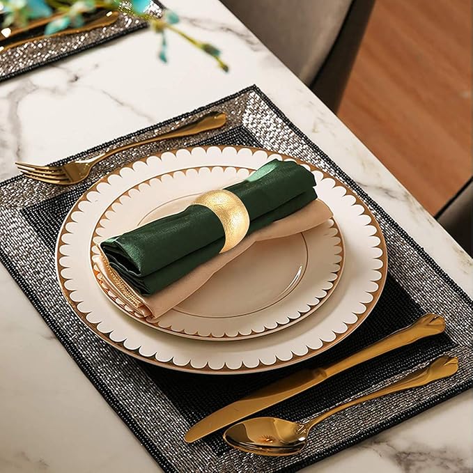 Napkin Ring, Round Metal Serviette Napkin Holder - Image 2