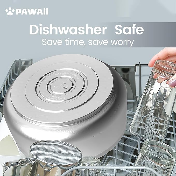 Pawaii Dog Bowl, 34 oz Stainless Steel Food and Water Bowl, ID Tag, 1 Pack | - Image 5