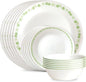 Corelle Vitrelle 18 Piece Glass Dinnerware Sets Service by Corelle