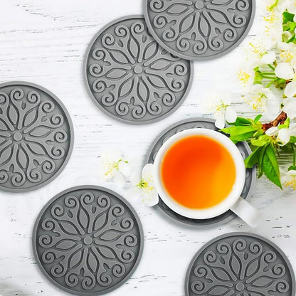 Coasters for Drinks, Resistant Reusable Silicone Coasters - Image 3