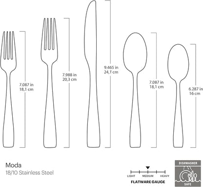 Oneida Moda 20-Piece 18/10 Silverware Set - Image 7