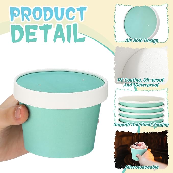 Fulmoon 100 Pack Paper Soup Containers - Image 3