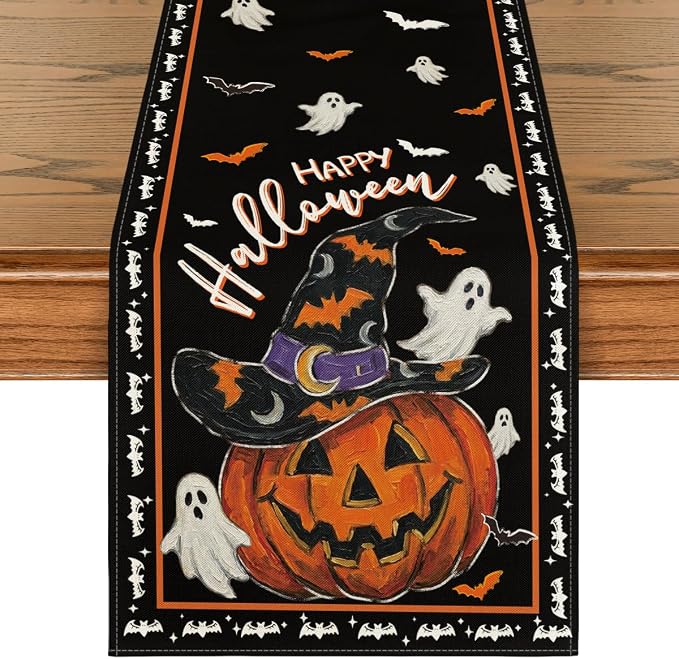 Artoid Mode 210 GSM Halloween Table Runner 13x90 Inch Home Party Decor | Wizard by ArtoidMode