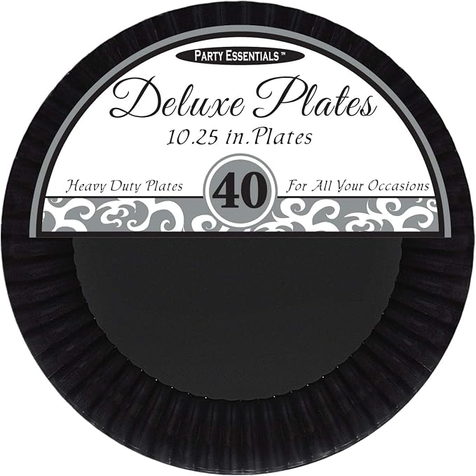 Party Essentials Deluxe Quality Hard Plastic 40 Count Party/Dinner Plates - Image 2