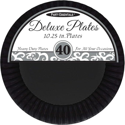 Party Essentials Deluxe Quality Hard Plastic 40 Count Party/Dinner Plates - Image 2