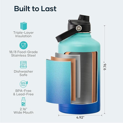 BUZIO 64 oz Insulated Stainless Steel Water Bottle - Image 4