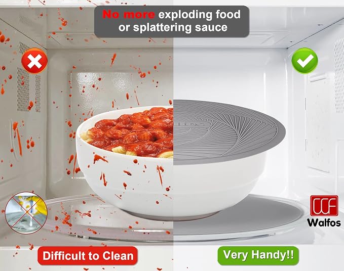 Walfos 12-Inch Silicone Microwave Mat & Pot Holders, Non-Slip Heat Resistant - Image 2