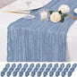 12 Pack Dusty Blue Cheesecloth Table Runner 17x108 Inch Boho Rustic Semi Sheer by Unknown