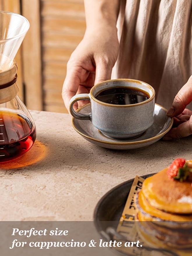 Gomakren 6oz Stackable Cappuccino Cups Set of 4 - Image 8