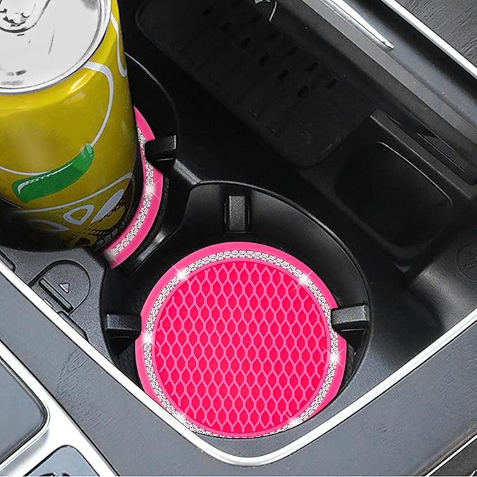 Car Coasters, 4 Pack Universal Vehicle Bling Car Coaster, Rhinestone Coaster - Image 3
