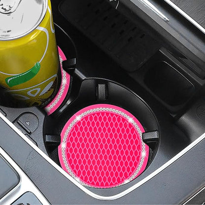 Car Coasters, 4 Pack Universal Vehicle Bling Car Coaster, Rhinestone Coaster - Image 3