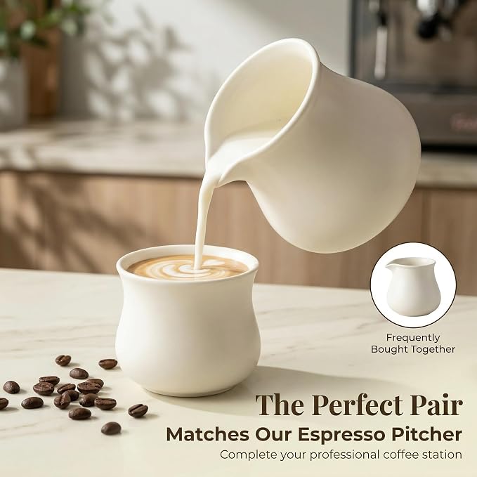 Kurguso® Porcelain Espresso Cups Set of 2, 5.5 oz mini Coffee Mugs, Espresso - Image 4