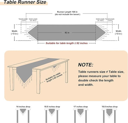 Loom and Mill Elegant Damask Table Runner 13x108 inch, Champagne Gold | Double - Image 2