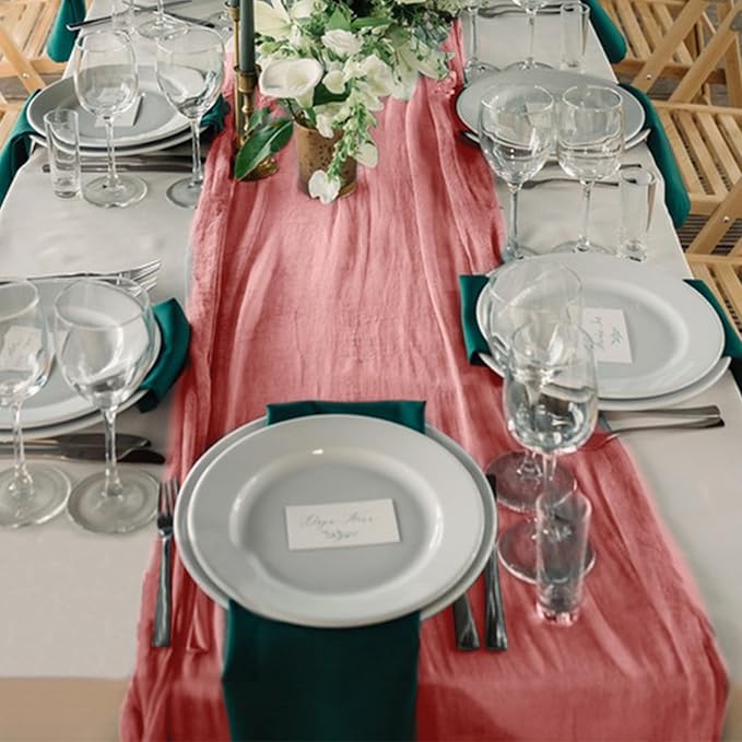 1 Pack Cheesecloth Table Runner 10Ft Christmas Gauze Boho Table Runners - Image 4