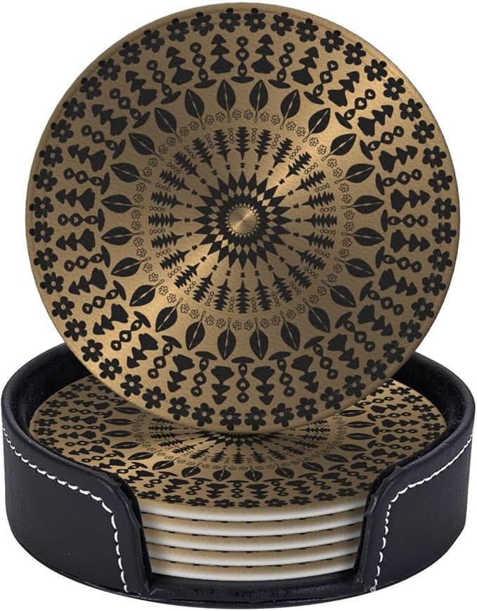Drink Coasters with Holder Stand Set of 6 by Unknown