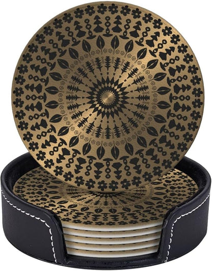 Drink Coasters with Holder Stand Set of 6 by Unknown
