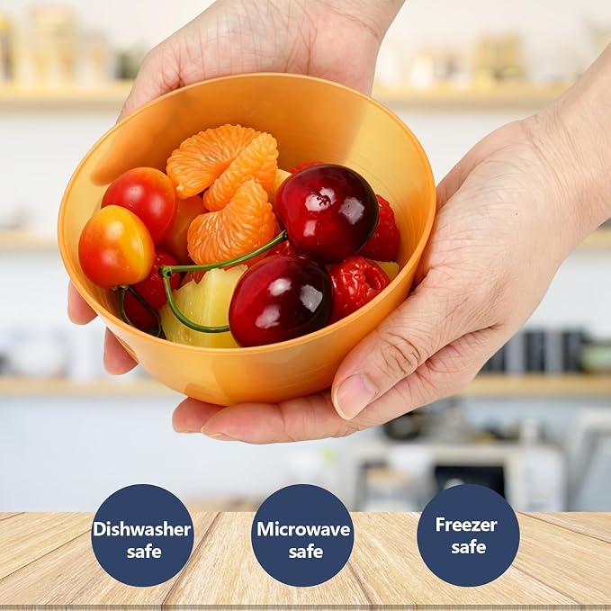 24-Pack Plastic Bowls 10 oz, Polypropylene, Microwave & Dishwasher Safe - Image 3