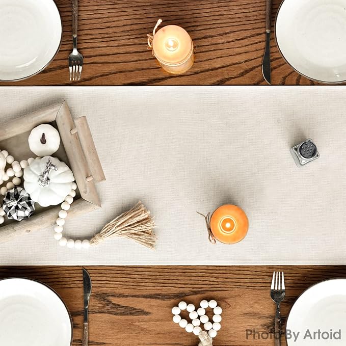 Artoid Mode 210 GSM Fall Table Runner 13x48 Inch Home Party Decor | Aqua Hello - Image 4
