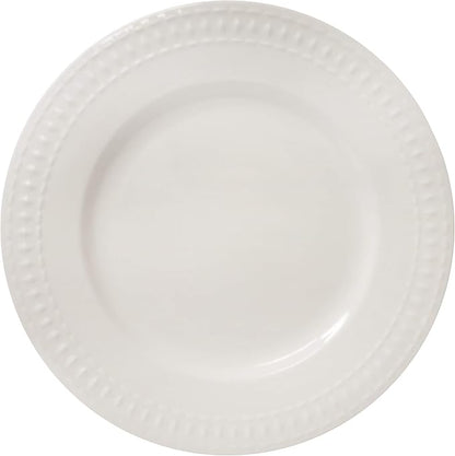 Tabletops Gallery Embossed White Porcelain Round Dinnerware - Image 8