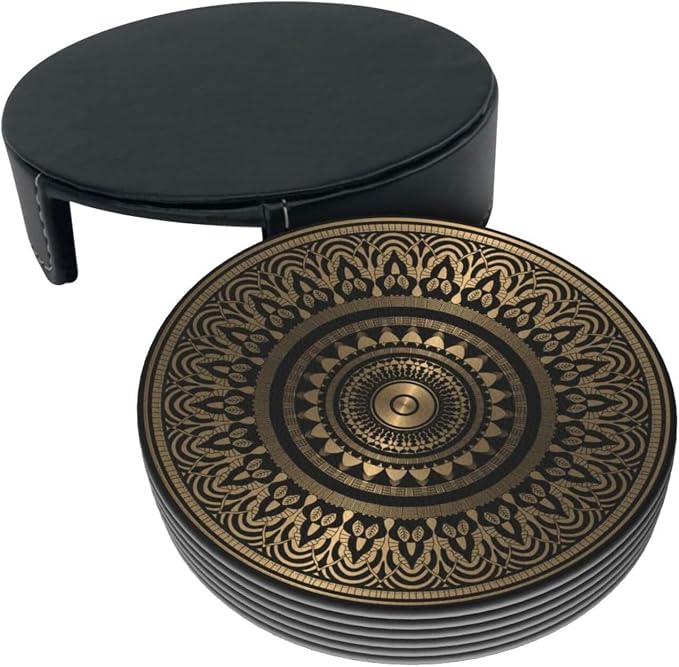 Drink Coasters with Holder Stand Set of 6 - Image 8