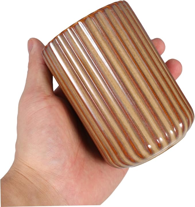 Retro Ceramic Water Mug Vintage Striped Drinking Cup - Image 4