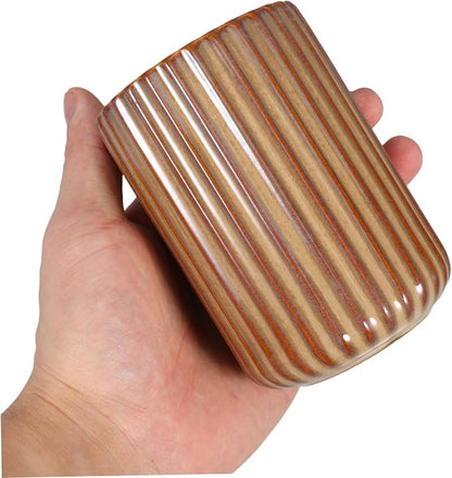 Retro Ceramic Water Mug Vintage Striped Drinking Cup - Image 4