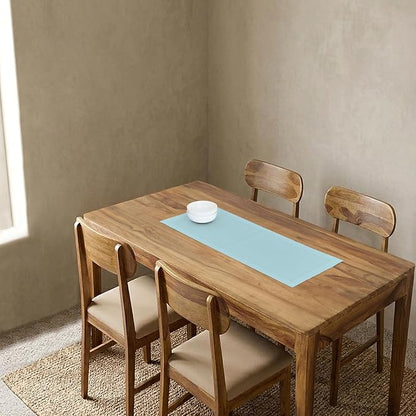 Solino Home 100% Pure Linen Table Runner Aqua Blue Hemstitch, 14 x 36 in | - Image 2