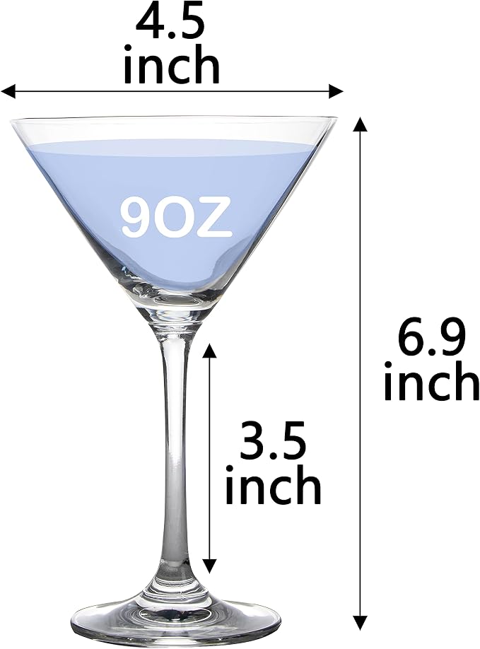 Crystal Martini Cocktail Glasses 9 Ounce Set of 4 - Image 3
