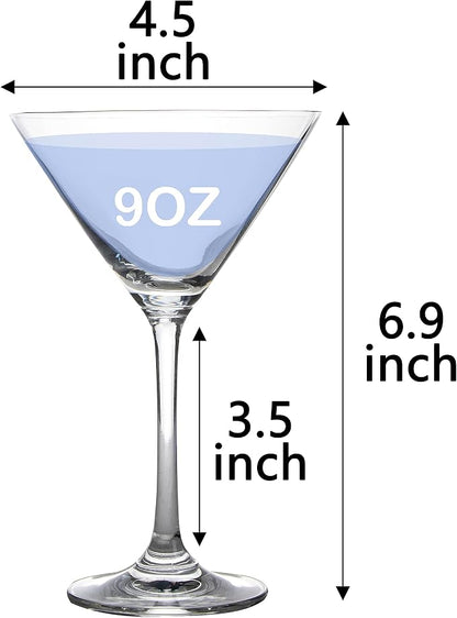 Crystal Martini Cocktail Glasses 9 Ounce Set of 4 - Image 3