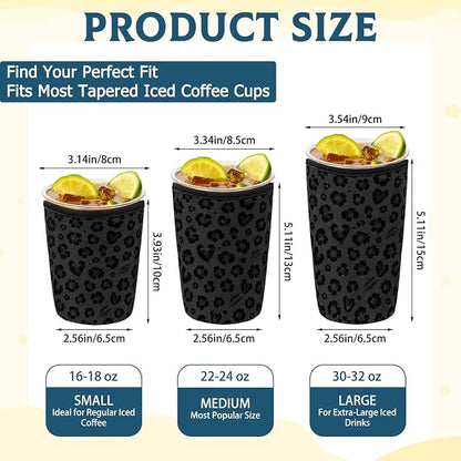 3 Pack Reusable Iced Coffee and Cold Soda Insulated Neoprene Cup Sleeve | Funny - Image 2