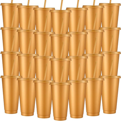 Honeydak 30 Pack Tumbler with Straw and Lid Bulk Cups by Honeydak