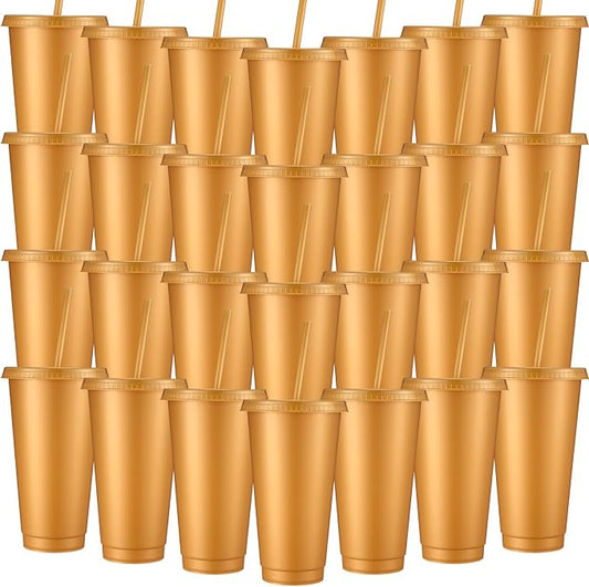 Honeydak 30 Pack Tumbler with Straw and Lid Bulk Cups by Honeydak