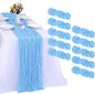 10 Pack Baby Blue Cheesecloth Table Runner 17 x 108 Inch | Boho Gauze Fabric by RestfulGlow