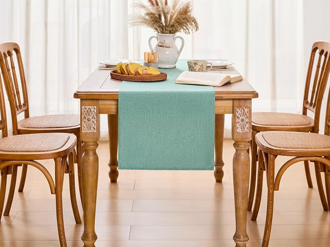 YATOJUZI Sage Green Table Runner Seasonal Sage Green Kitchen Dining Coffee - Image 4