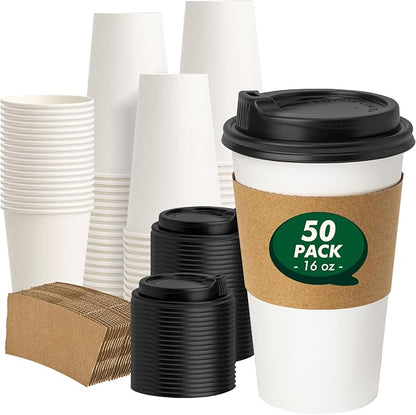 16 oz Disposable Coffee Cups by CELLURA