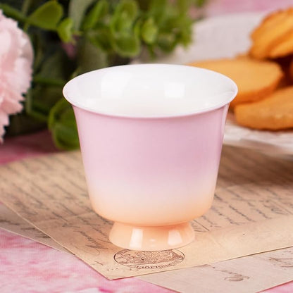 KAMMAK Ceramic Tea Cups Set of 2, 2.3 oz, Vintage Small Teacups, 707N | Hand - Image 3