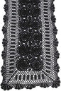Cotton Handmade Crochet Lace Table Runner Black Rectangle Coffee Table Dresser by KEPSWET