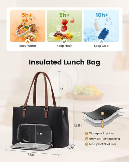 LOVEVOOK Lunch Bag for Women, Work Laptop Tote Bag - Image 4