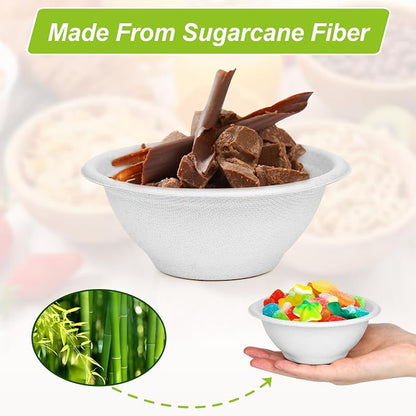 6 oz Small Disposable Bowls, 200 Pack Chili Disposable | Eco-friendly Sugarcane - Image 6