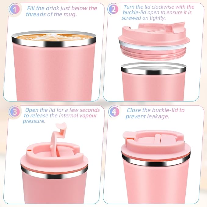 Insulated Travel Coffee Mug Reusable Coffee Tumbler Cup - Image 8