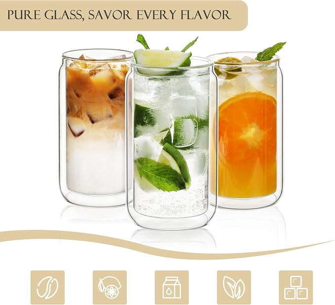 LIBWYS Double Wall Drinking Glass Cups - Image 5