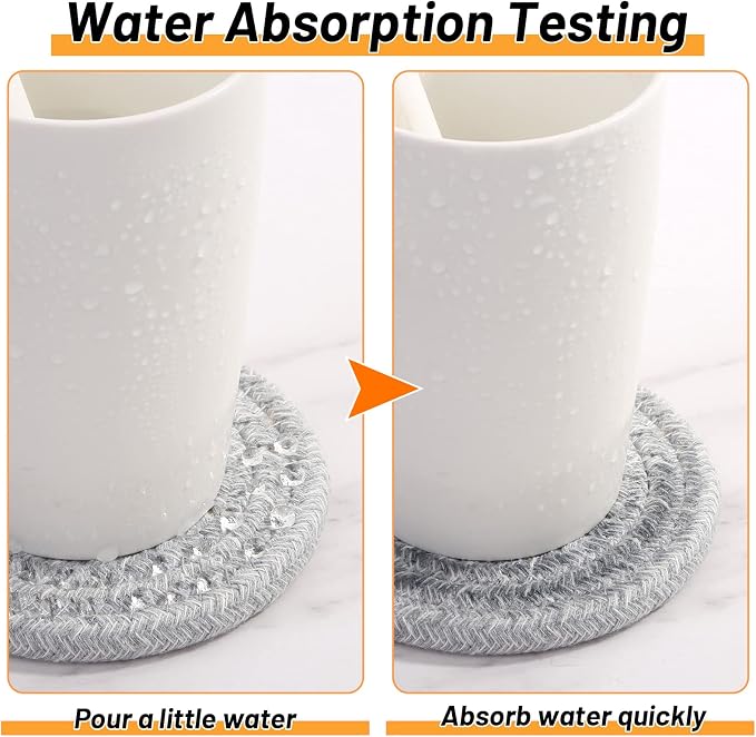 8 Pcs Coasters for Drink with Holder, 4 Colors Absorbent Coasters for Drinks - Image 5