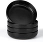 E-far Stoneware Pasta Bowls Set of 4, 35oz Double Reactive Black Glaze | Wide & by E-far