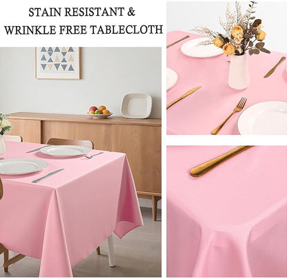 8 Pack Pink Tablecloth 60 x 102 Inch Rectangular Valentine’s Day Table Cloth for 6 Foot Rectangle Tables, Wrinkle Resistant Washable Polyester Fabric Table Covers for Wedding Party Banquet Buffet