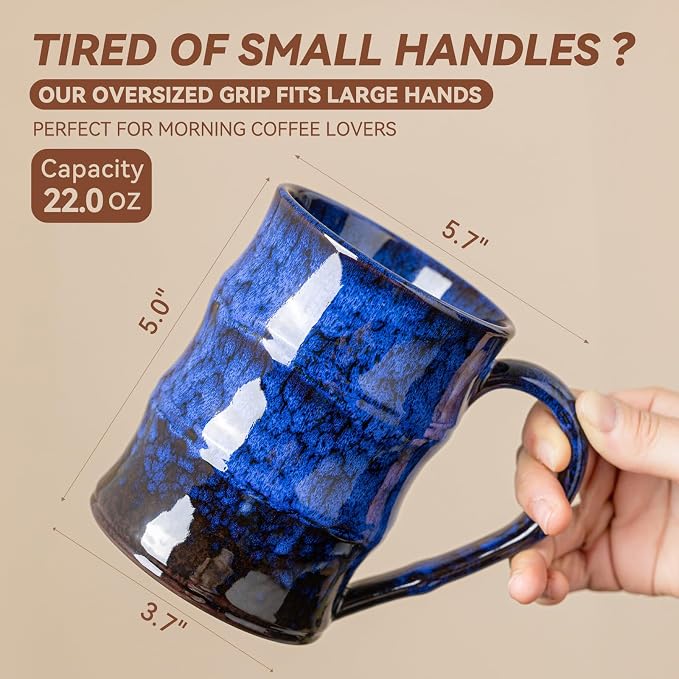 22oz Blue Kiln-Change Ceramic Coffee Mug - Image 7