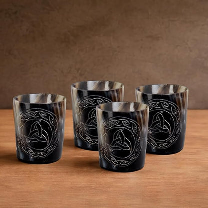 Handicrafts Home Viking Horn Shot Glasses Set of 4, Handmade Natural Ox Horn - Image 5